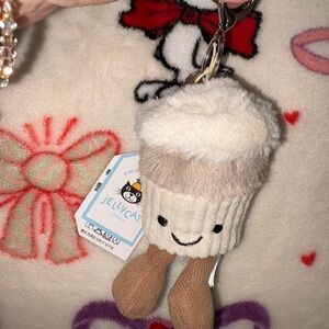 Jellycat Cream and Tan Kids Bag Charm